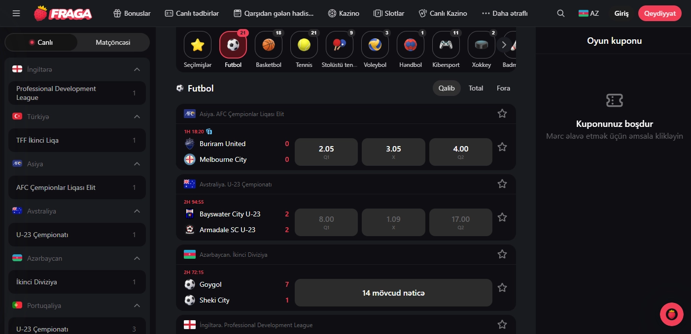 Fragabet İdman Mərcləri